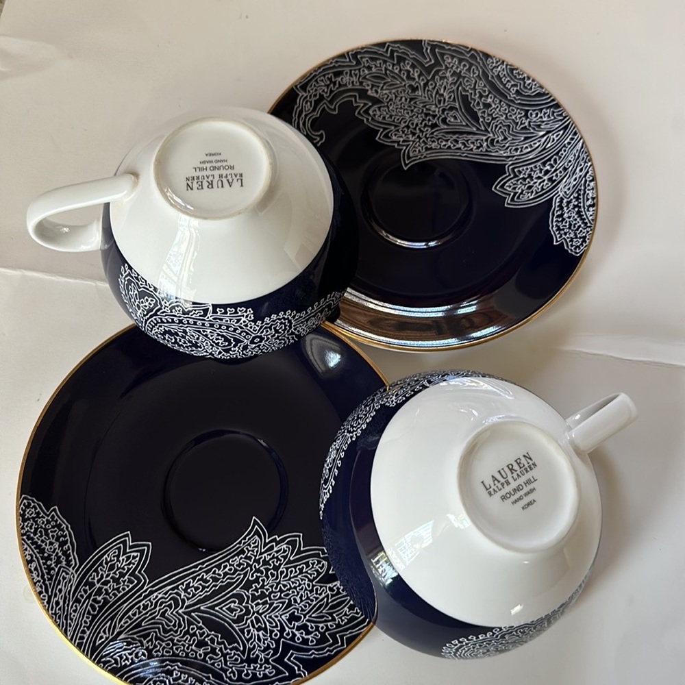NWOT- LAUREN Ralph Lauren 4pc Round Hill Collection Bundle 2 Cups With S…